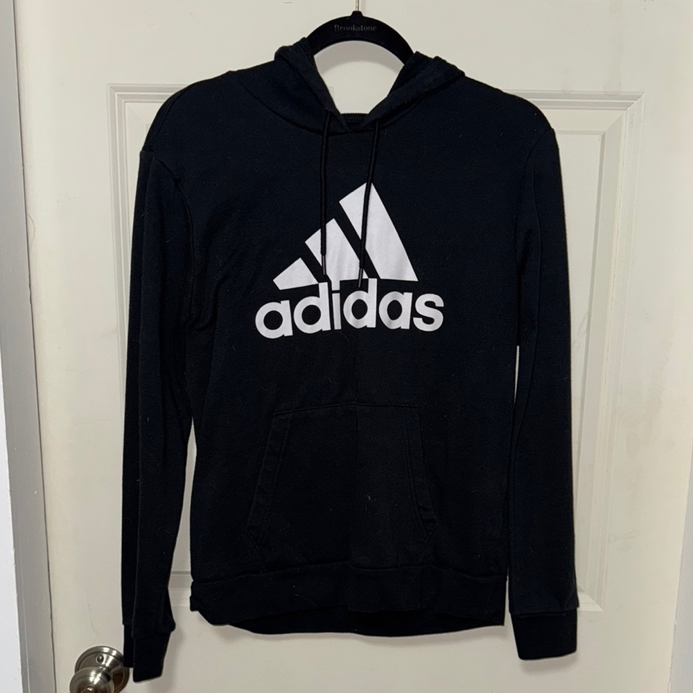 Adidas Black Hoodie with White Logo